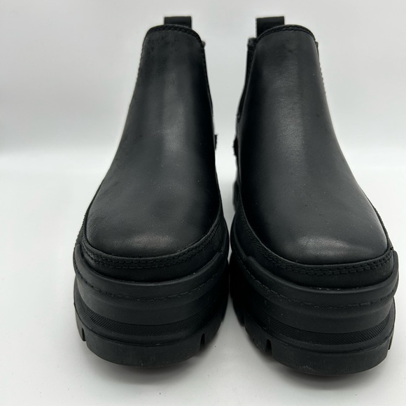 UGG BLACK MERINA WATERPROOF LEATHER PLATFORM BOOTS, WOMEN EUR 38 US 7 - Picture 4 of 11